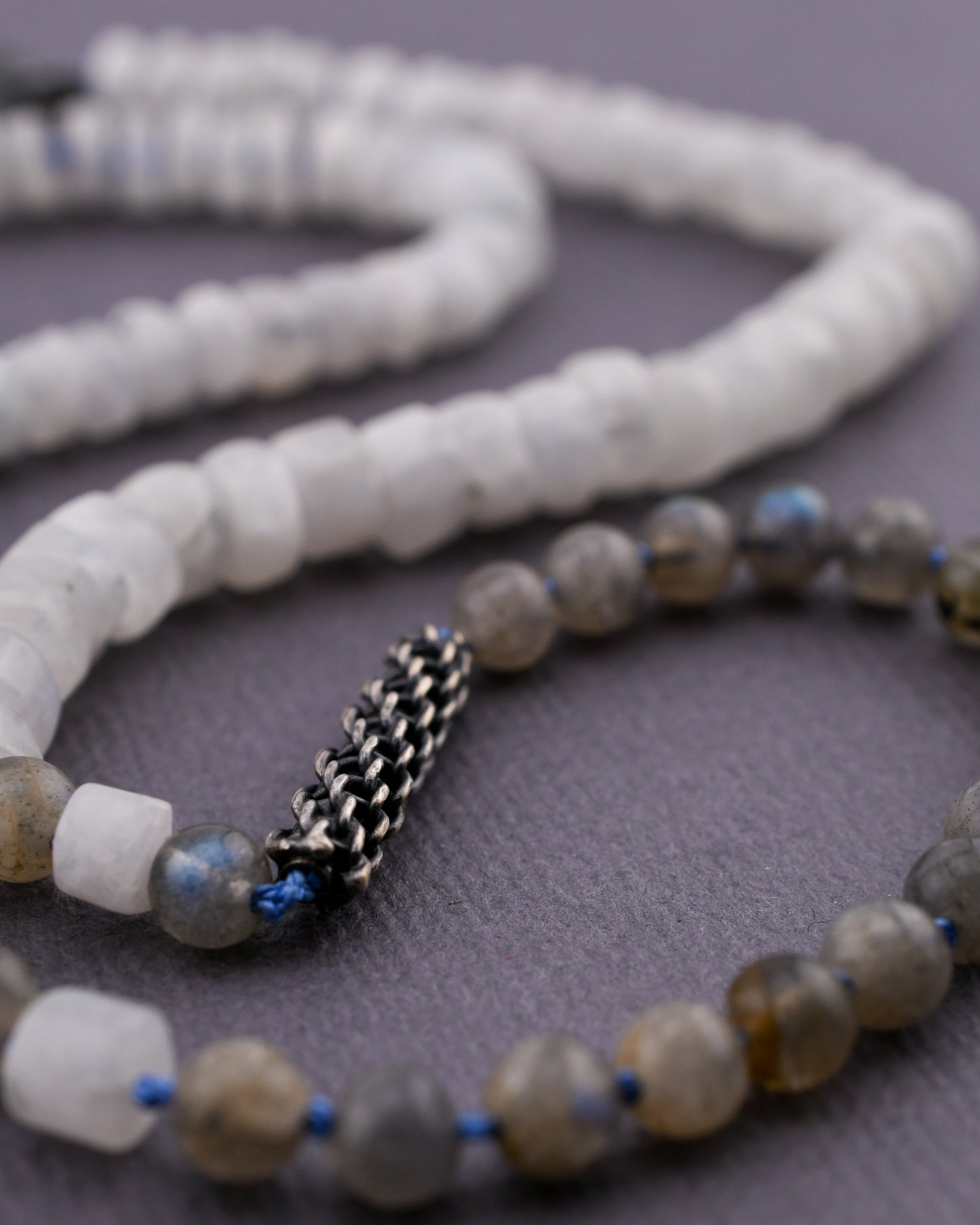 Bead + Stone Necklace: Moonstone & Labradorite