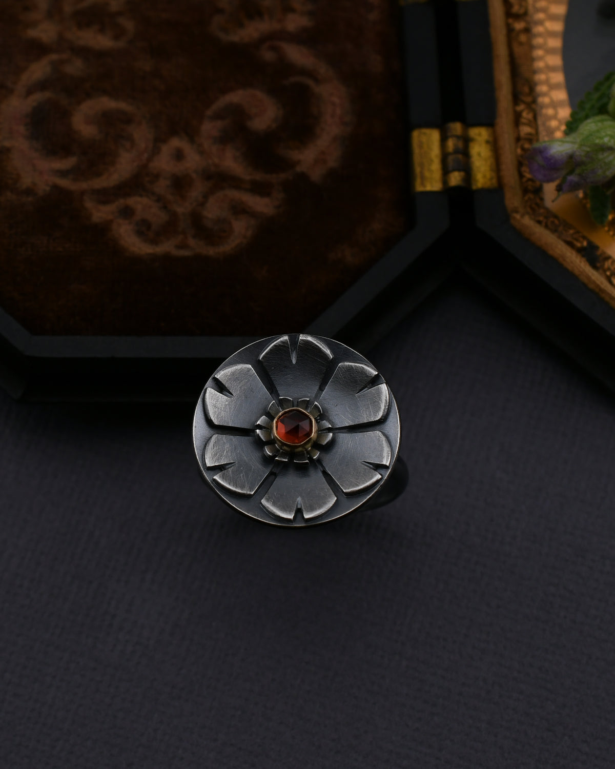 Helios Gemstone Ring- SS/14k