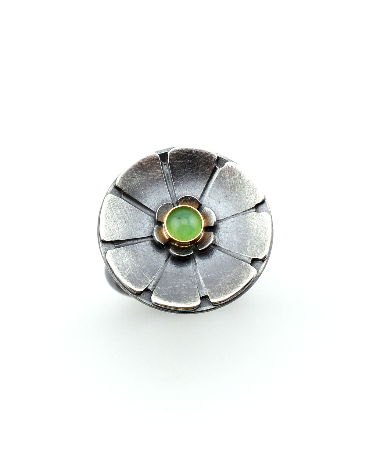 Flower Gemstone Ring- SS/14k