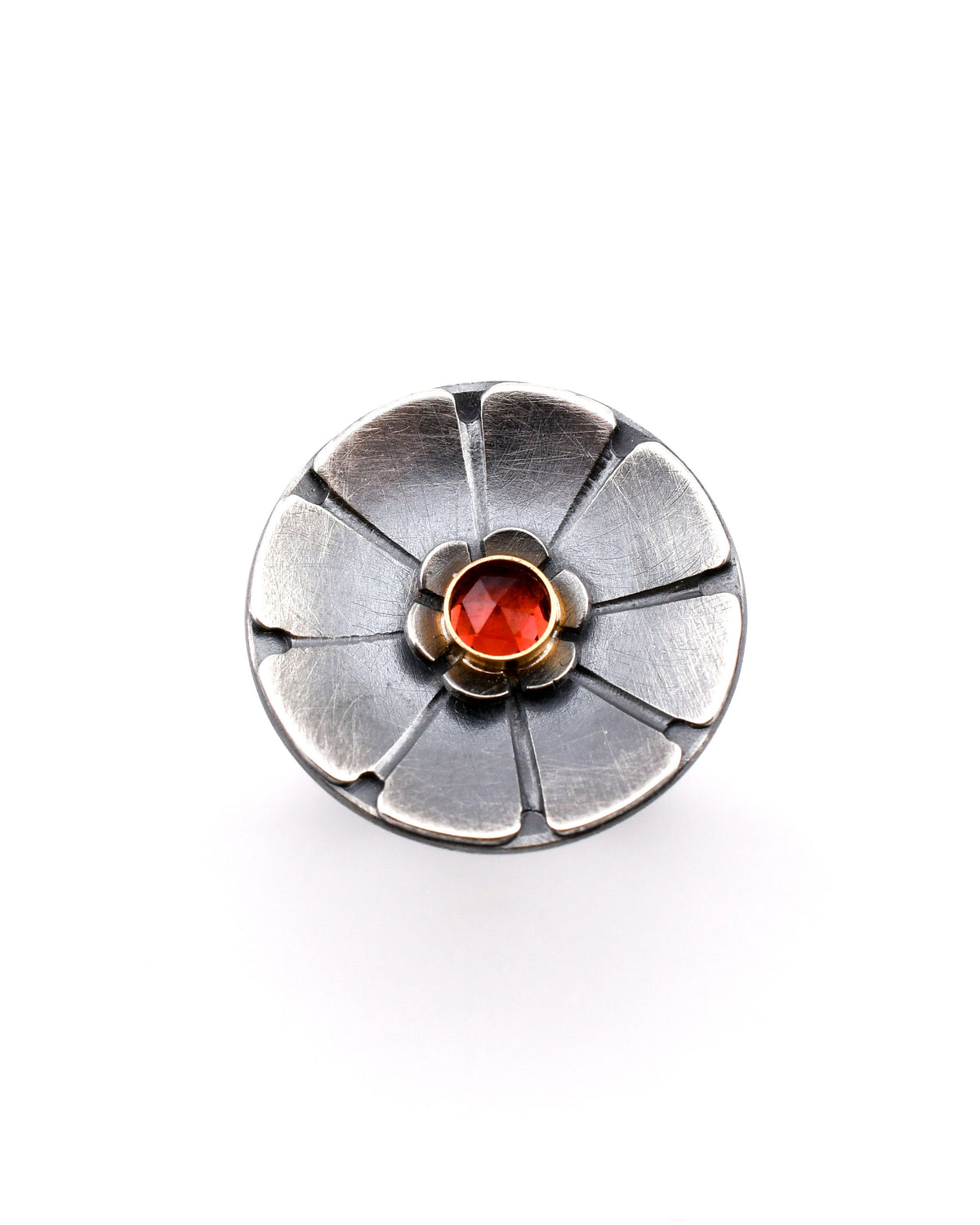 Flower Gemstone Ring- SS/14k