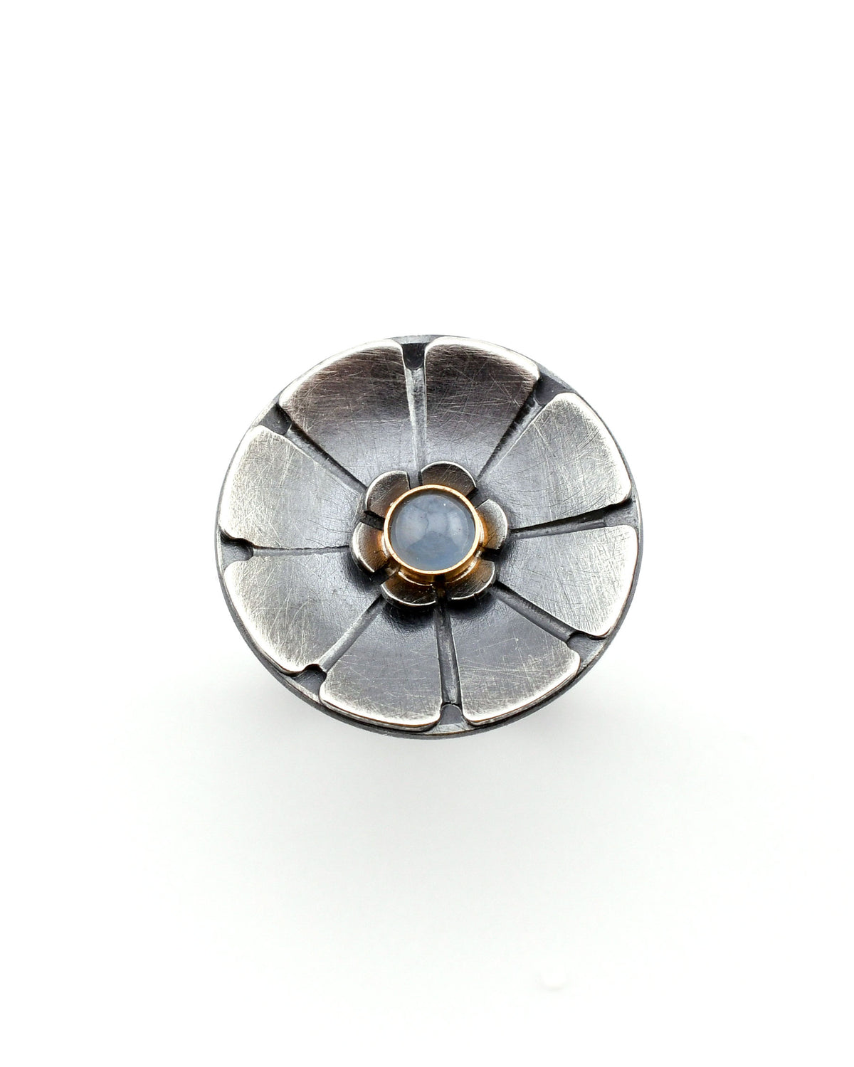 Flower Gemstone Ring- SS/14k