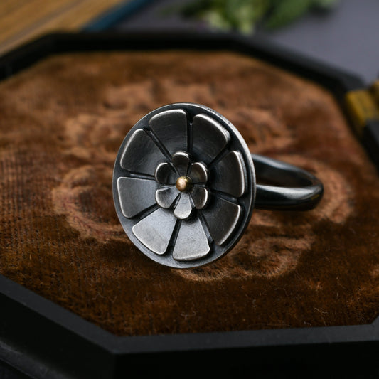 Flower ring- SS/14k