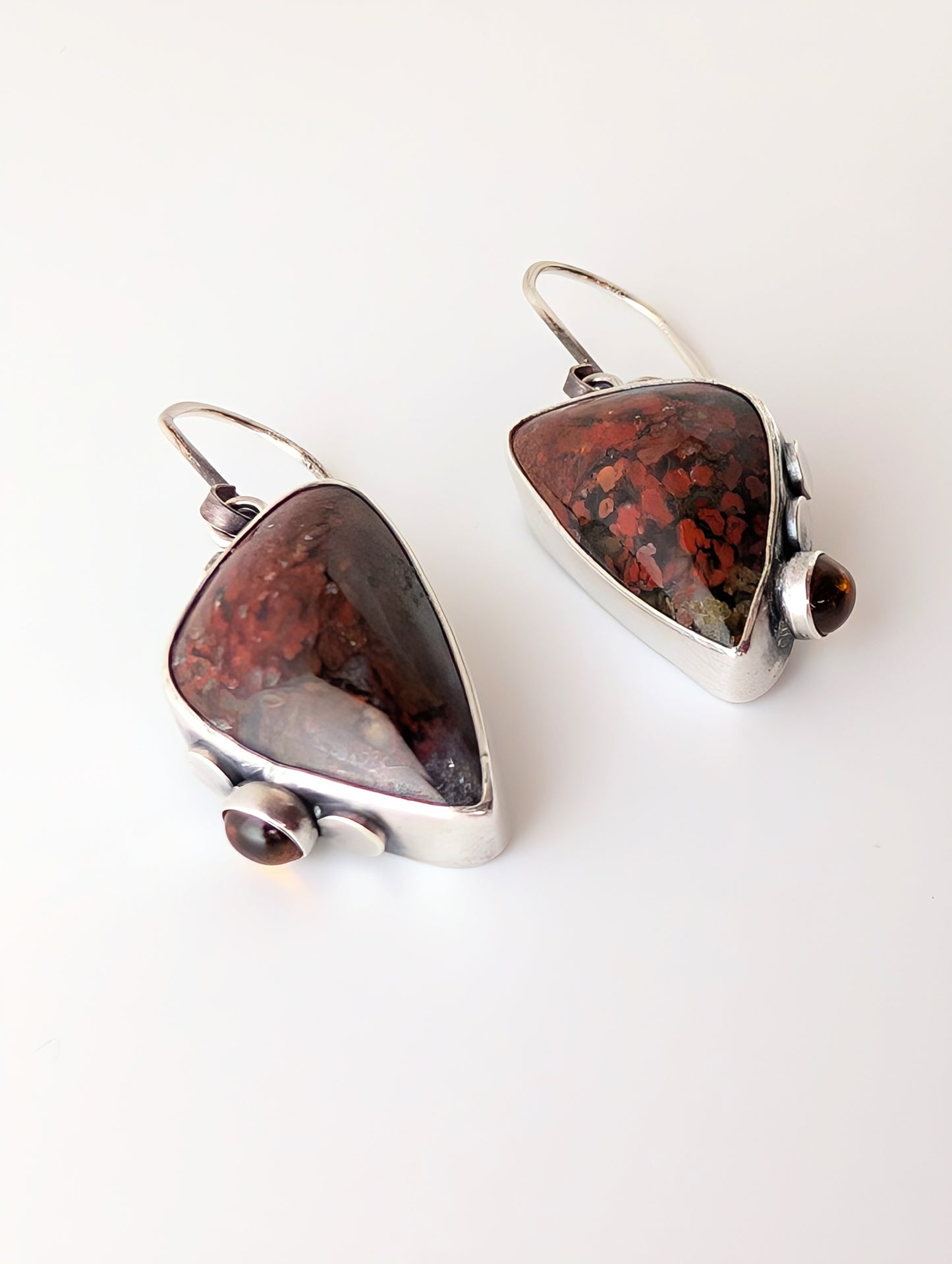 Brenda Plume Agate & Citrine earrings