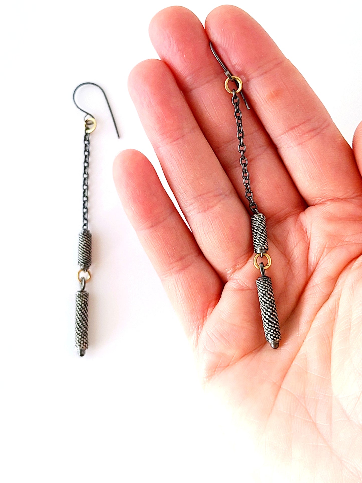 Pendulum Slider Earrings-SS/14K