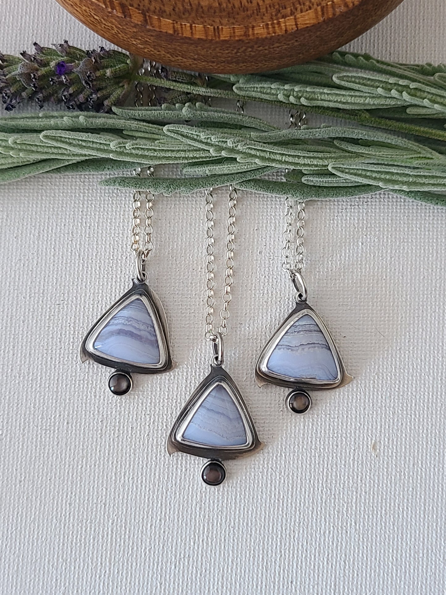 Blue Mist: Triangle Agate Necklace
