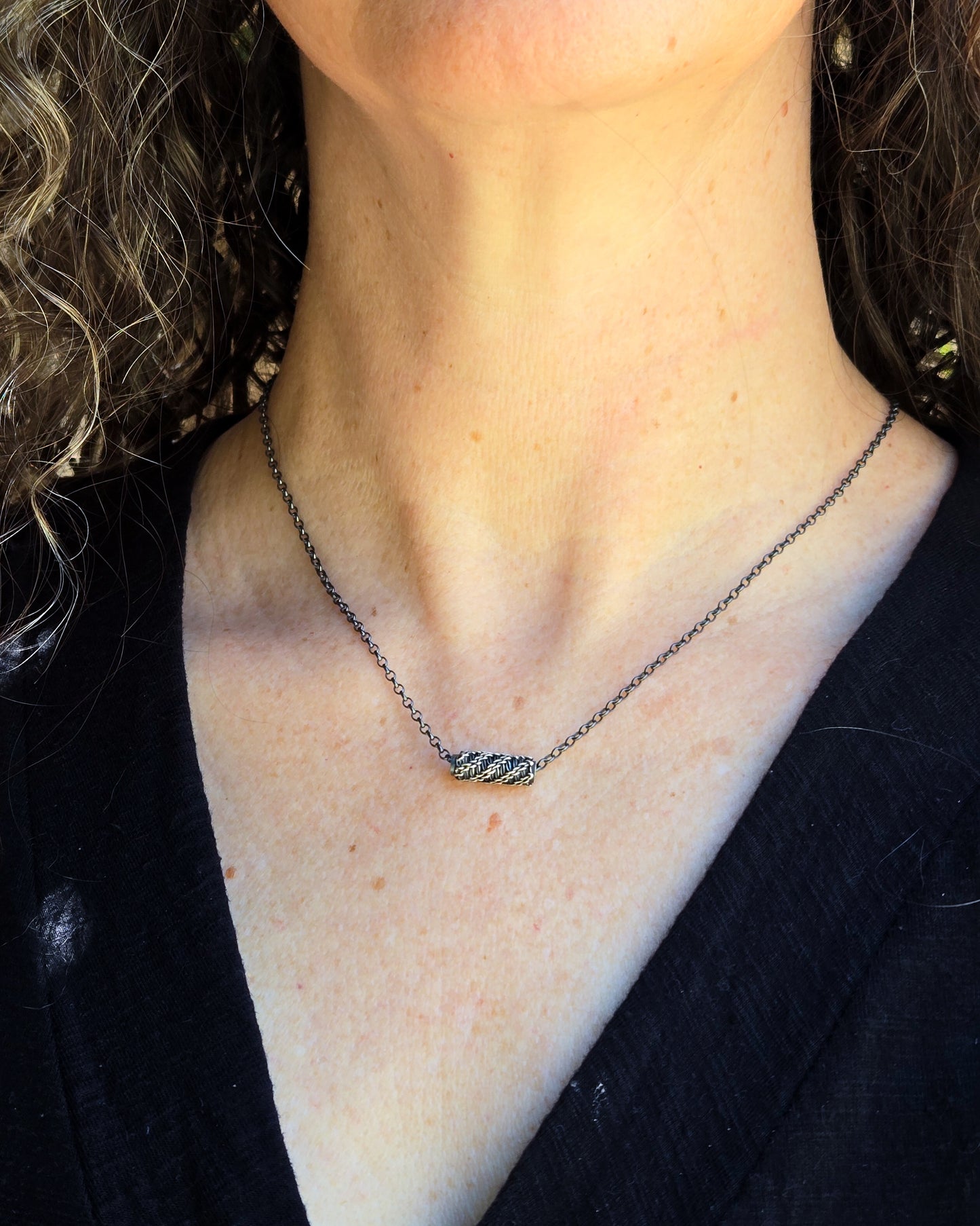 Intertwined Slider Necklace: Single Bead