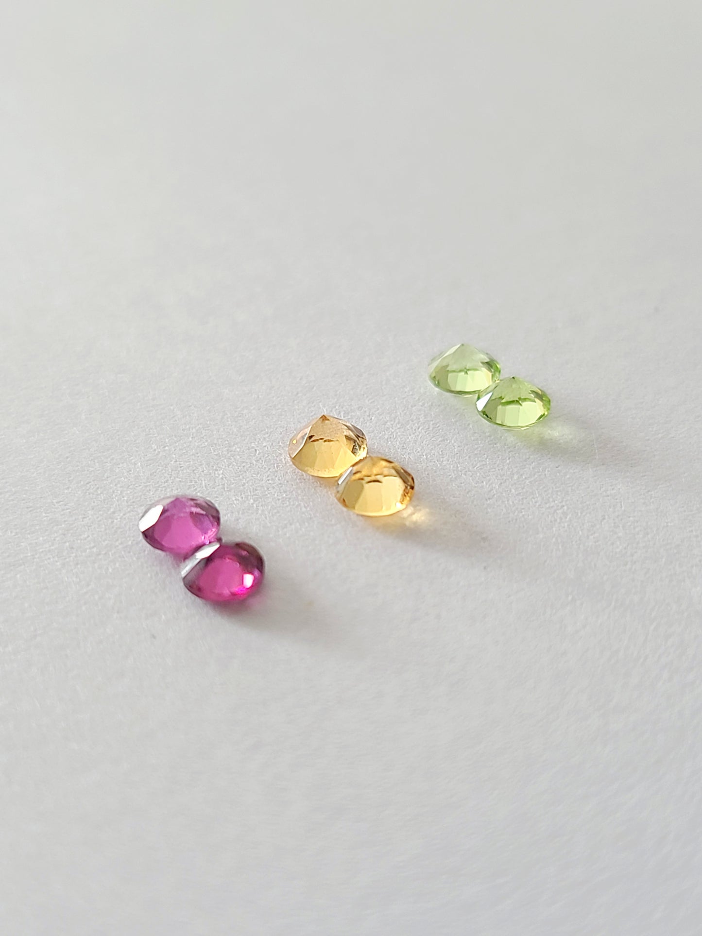 Cupped Gems Stud Earrings Choose Your Stone-3.5mm faceted gemstones