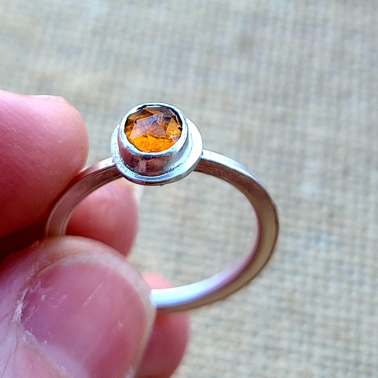 Tourmaline ring-burnt orange 6.5 US