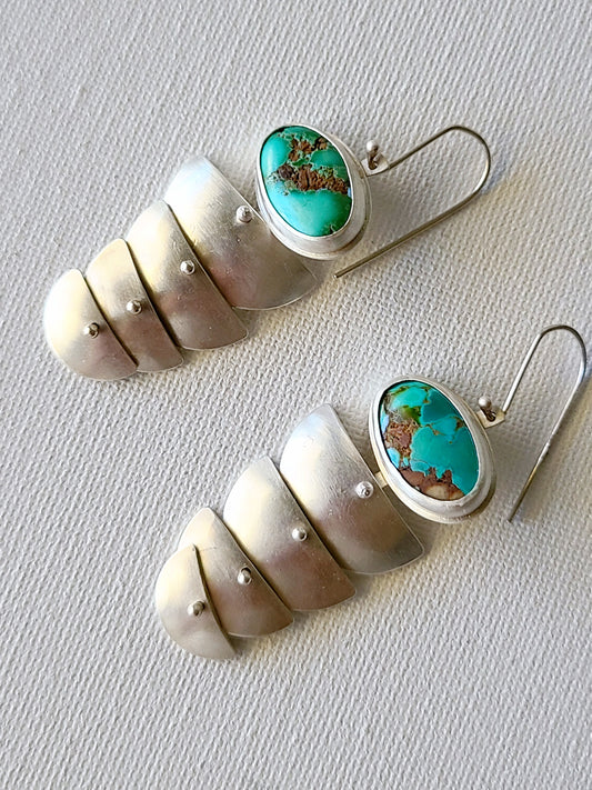 Cascade Rill earrings with vintage Turquoise