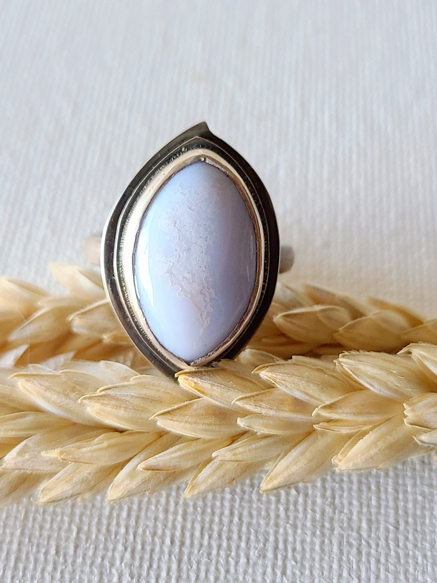 Blue Lace Agate ring-size 7 US