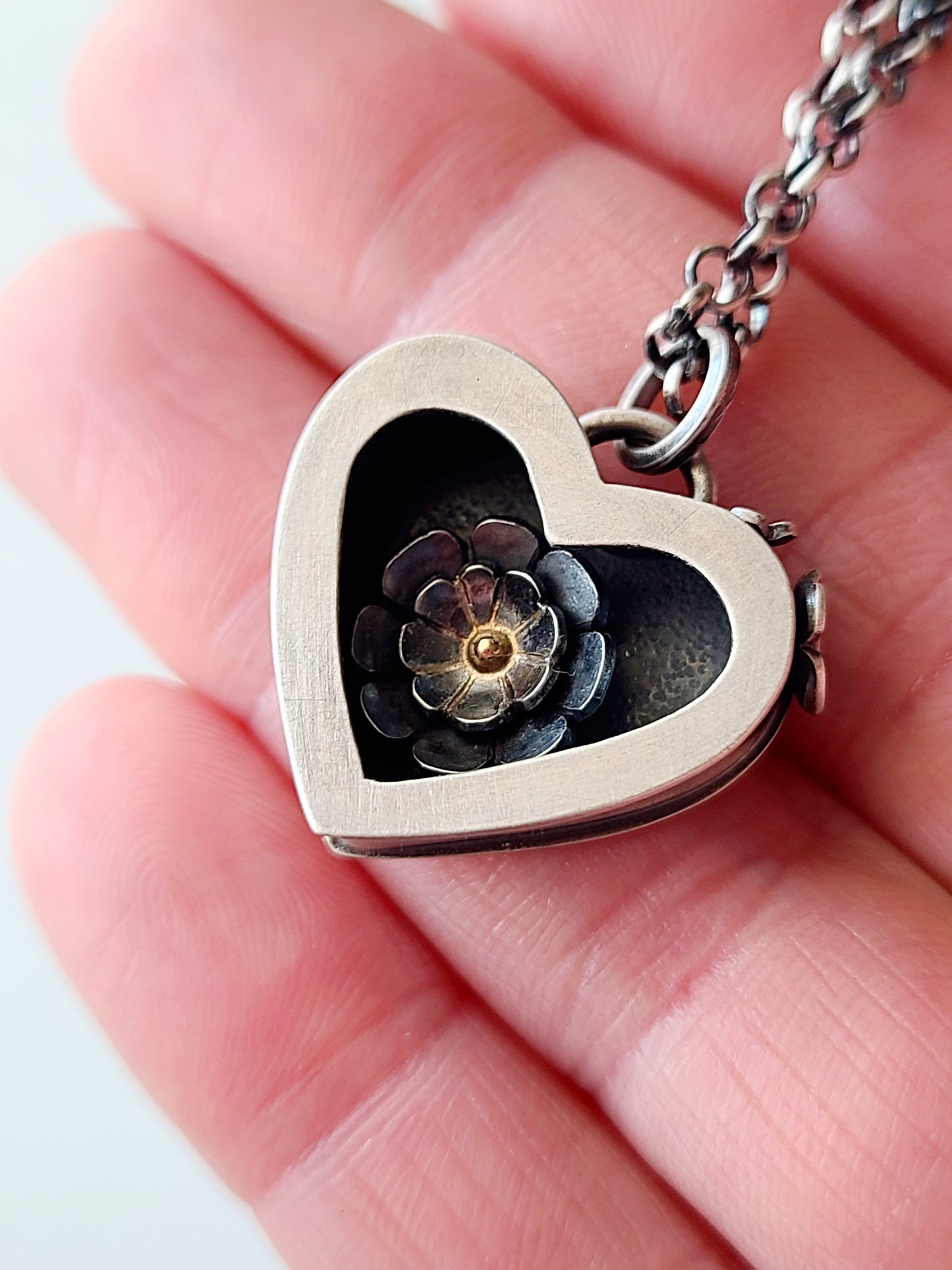 Flowering Heart Shadowbox necklace